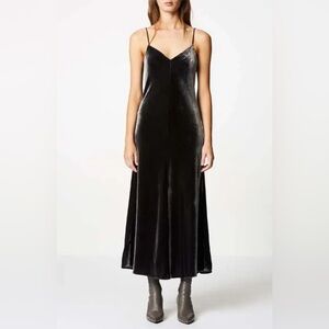 Scanlan Theodore Velvet Bias Slip Dress Size US 4